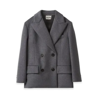 MIU MIU Women's Double Breasted Velour Jacket "Grey"