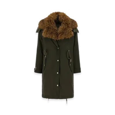 MONCLER Women's Halicte Long Down Jacket "Green"