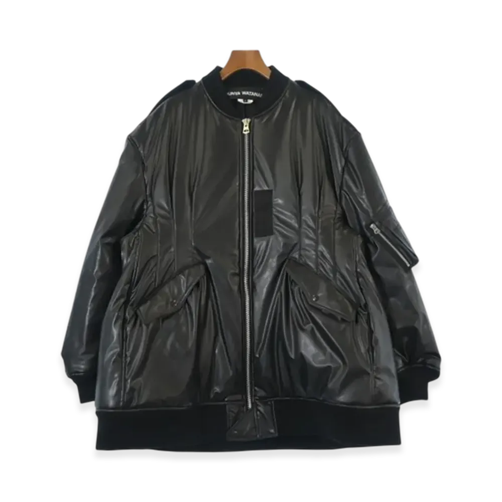 JUNYA WATANABE MAN Faux Leather Bomber Jacket "Black"