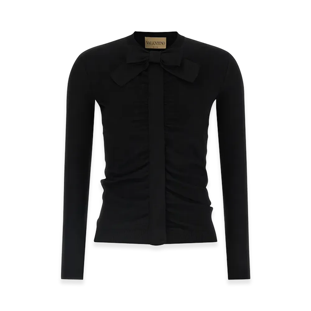 Valentino Garavani Women's Bow Cardigan "Black"