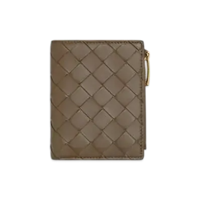 Bottega Veneta Intrecciato Small Bi-Fold Wallet "Pine Cone"