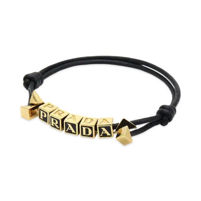 PRADA Women's Nappa Leather Bracelet "Nero"