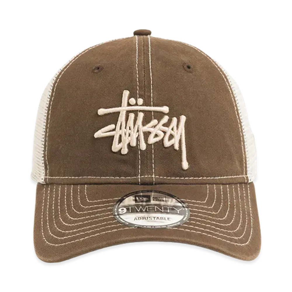 Stussy New Era 9Twenty Washed Basic Trucker "Mocha"