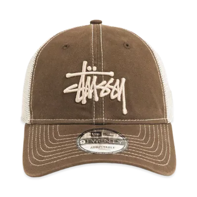 Stussy New Era 9Twenty Washed Basic Trucker "Mocha"