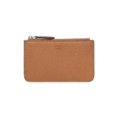 FENDI Key Case Leather "Brown"
