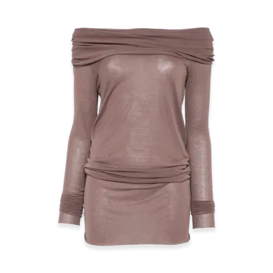 Rick Owens Women's Draped Off-Shoulder Top
"Brown"