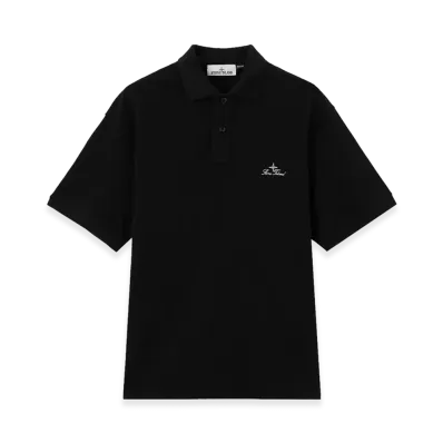 Stone Island 2200001 50/2 Organic Cotton Pique "Black"