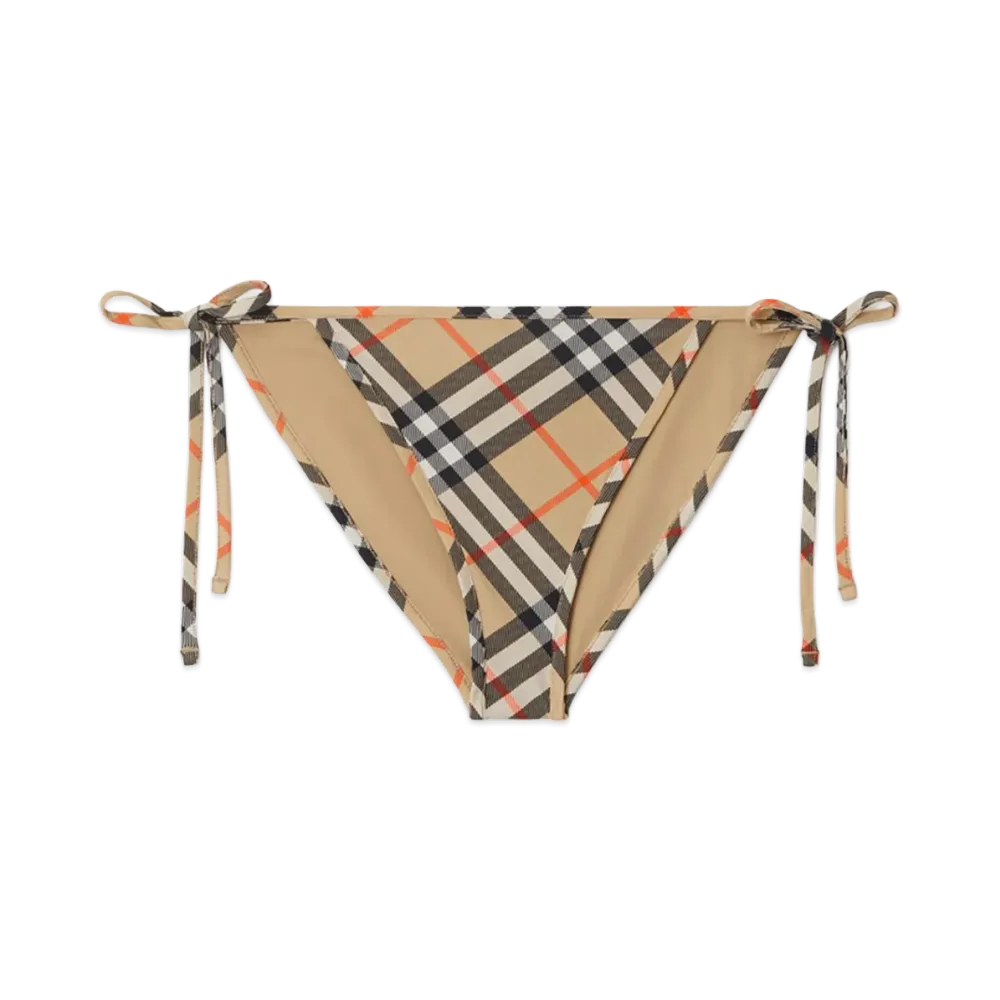 Burberry Women's Check Bikini Briefs "Sand Beige"