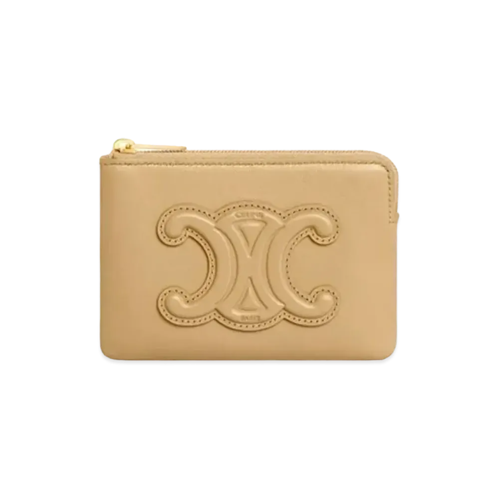 CELINE Coin & Card Pouch In Smooth Calfskin "Olive"
