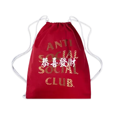 ANTI SOCIAL SOCIAL CLUB Year Of The Snake Calm Drawstring Bag "Red"