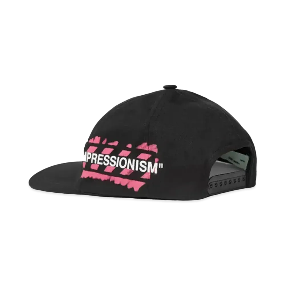 OFF-WHITE Diag Stencil Print Baseball Hat "Black"