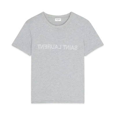 Saint Laurent Women's Saint Laurent Reverse T-Shirt "Gris Chine/Naturel"