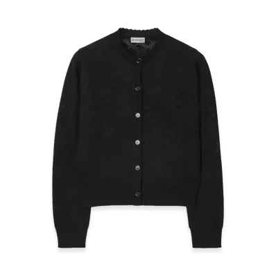 Burberry Women's Check Wool Silk Cardigan "Black"