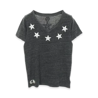 Chrome Hearts Star Print V-Neck S/S T-Shirt "Grey"