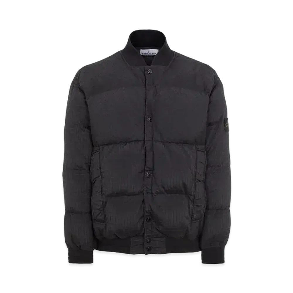 Stone Island 43232 Macro Ripstop Nylon Metal in Econyl Regenerated Nylon Down-TC "Black"