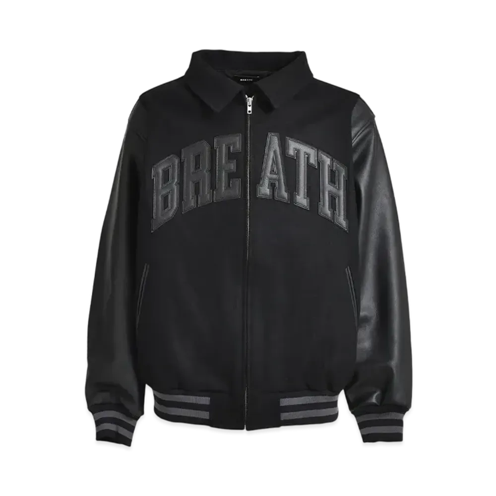 BREATH Arch Logo Versity Jacket "Black Black"
