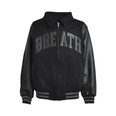 BREATH Arch Logo Versity Jacket "Black Black"