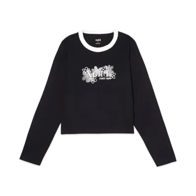 X-Girl Pixel Flower Logo Baby L/S Tee "Black"