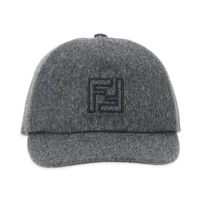 FENDI Wool And Cashmere Cap "Gray"