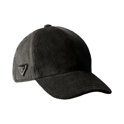 PRADA Corduroy Baseball Cap "Black"