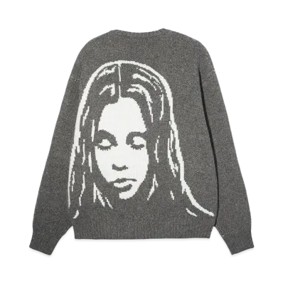 X-Girl Face Knit Cardigan "Grey"