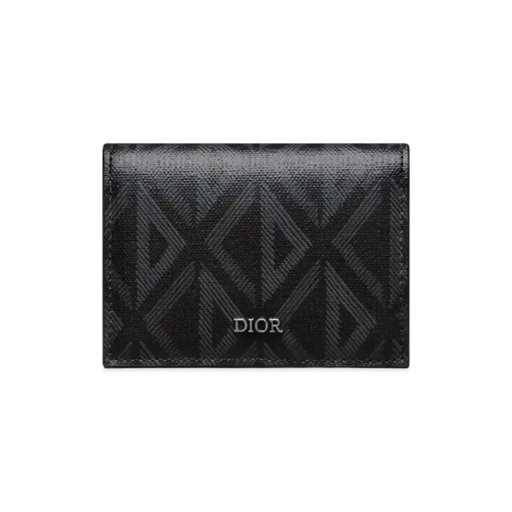 Dior DiorEssentials Business Card Holder CD Diamond Canvas "Black"