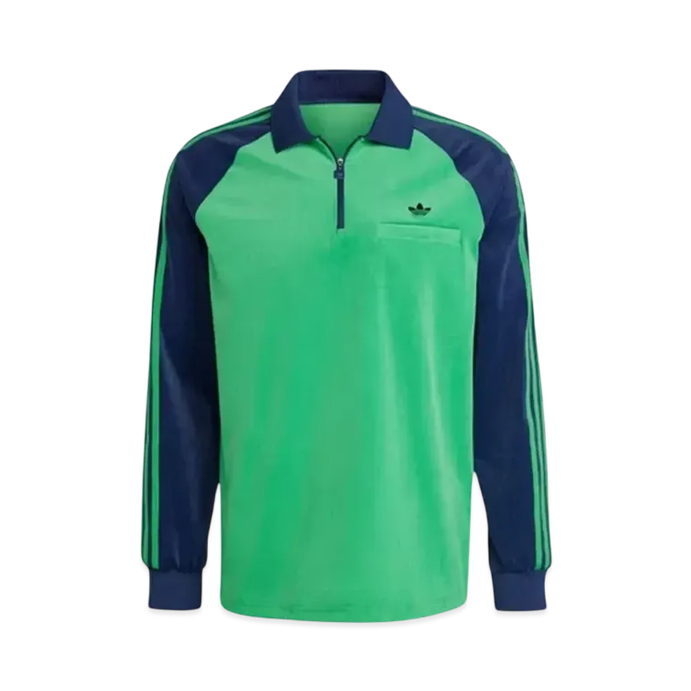 adidas Originals 70s Velor Polo "Green/Night Indigo"