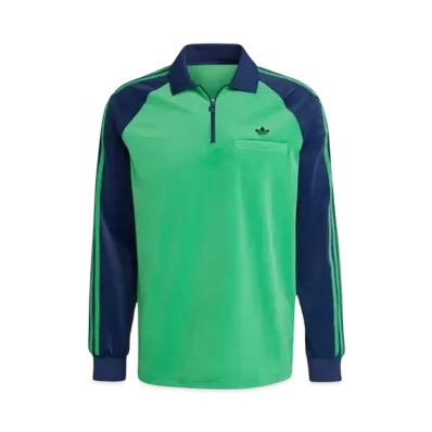adidas Originals 70s Velor Polo "Green/Night Indigo"