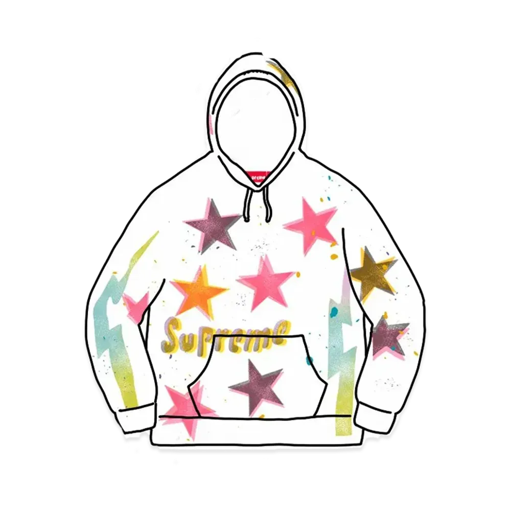 Supreme Gonz Stars Hooded Sweatshirt "White"