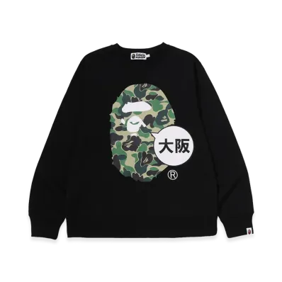 A BATHING APE Osaka Exclusive ABC Camo Ape Head Osaka Crewneck Sweatshirt "Black"