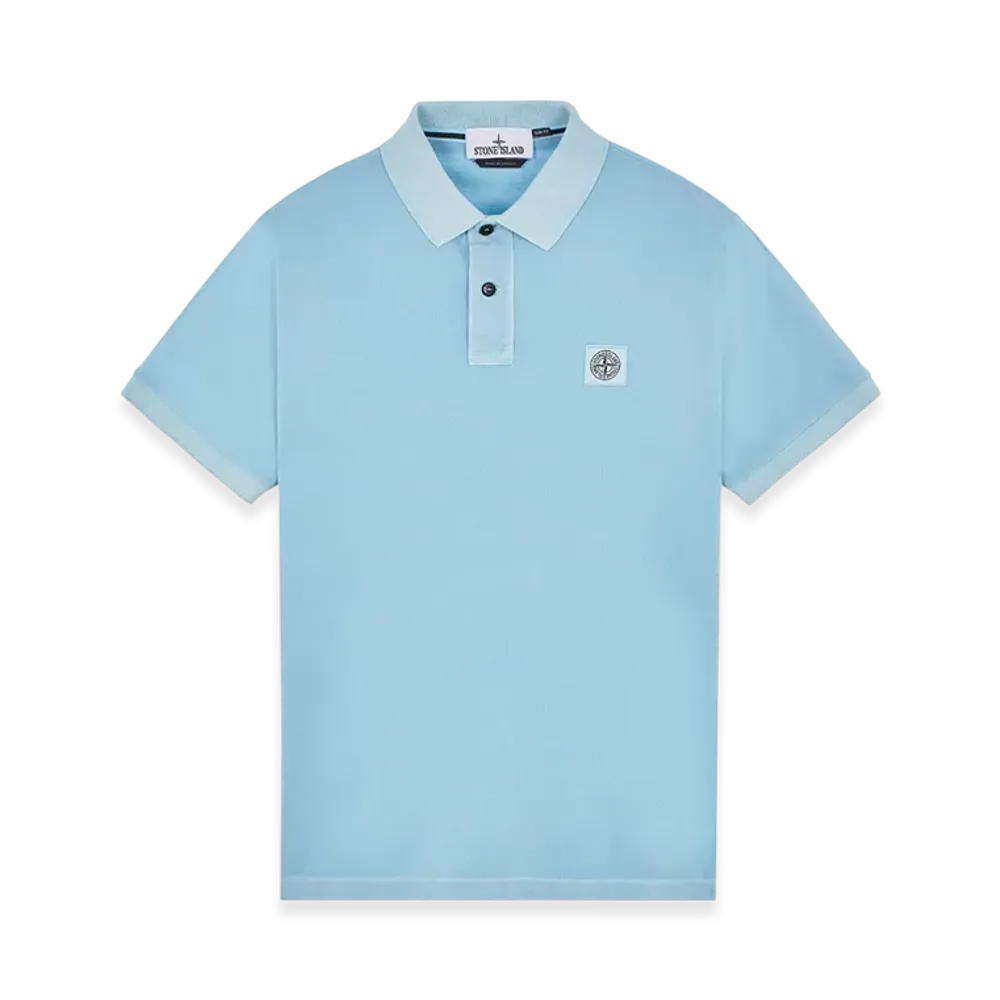 Stone Island 2SC67 Pigment Dyed Short Sleeve Polo Shirt - 23SS "Sky Blue"