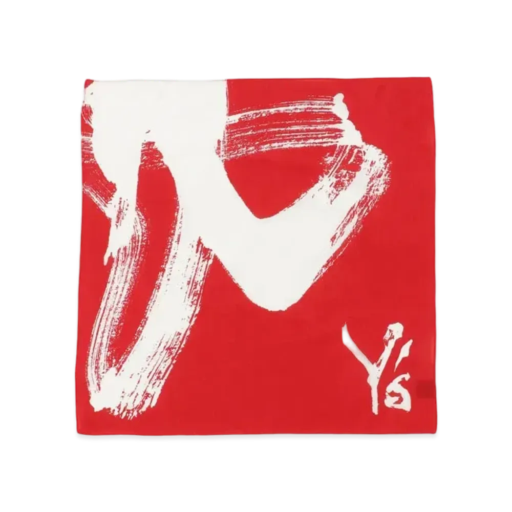 Yohji Yamamoto Y's CALLIGRAPHY PRINT HANDKERCHIEF "Red"