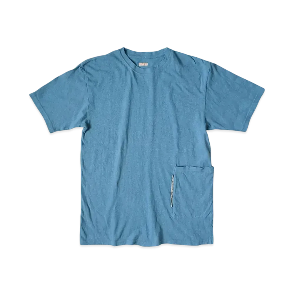 KAPITAL Gauze Biscuit Poke Tee "Light Blue"