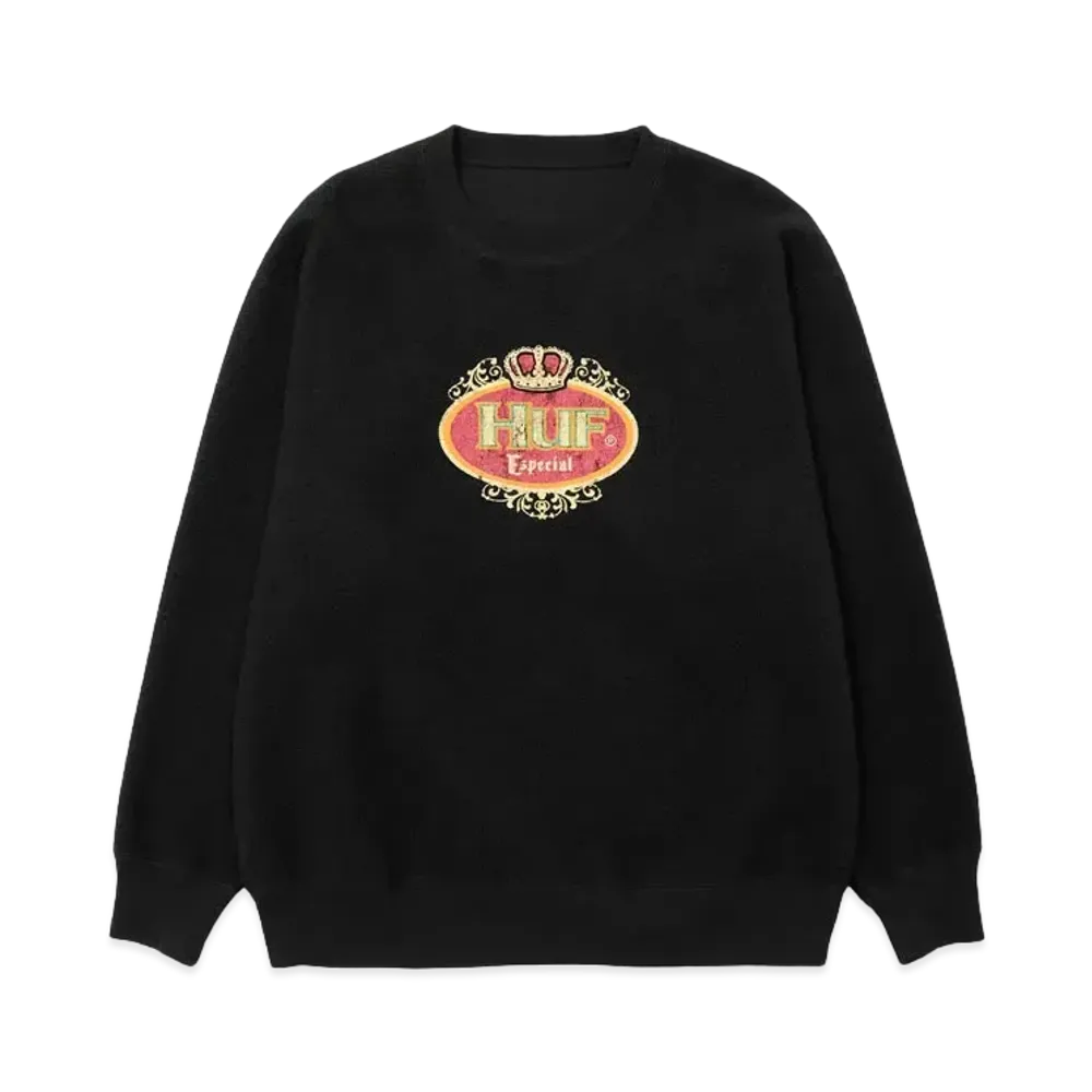 HUF Fall 24 Especial Inside Out Crew "Black"