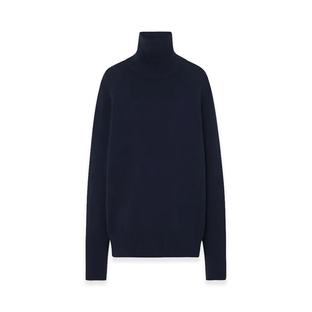 The Row Women's Stepny Wool and Cashmere Tops "Dark Navy"