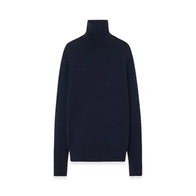 The Row Women's Stepny Wool and Cashmere Tops "Dark Navy"