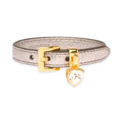 Miudlas Leather Bracelet With MIU MIU Crystal "Silver"