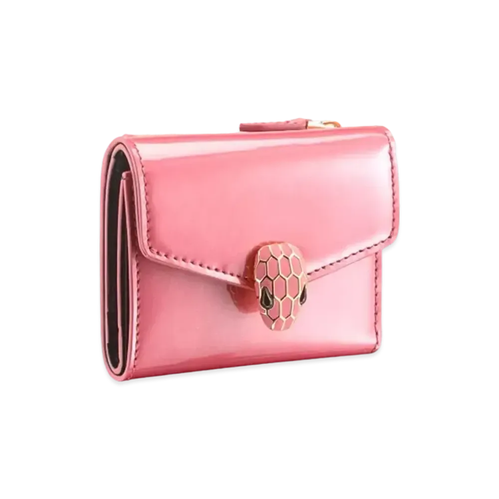 BVLGARI Serpenti Forever Trifold Wallet "Pink"