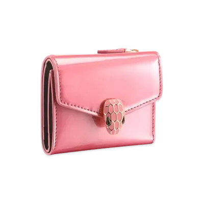 BVLGARI Serpenti Forever Trifold Wallet "Pink"