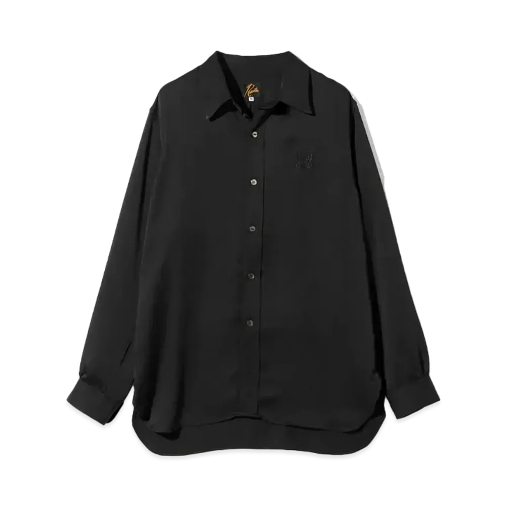 Needles for NEPENTHES Regular Collar Shirt - Poly Sateen "Black"