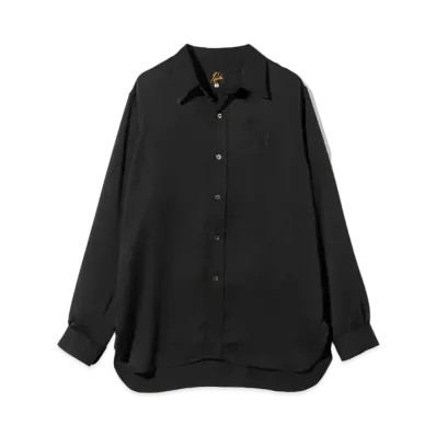 Needles for NEPENTHES Regular Collar Shirt - Poly Sateen "Black"