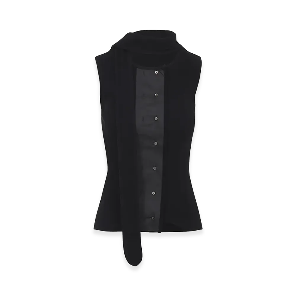 LEMAIRE Women's Asymmetrical Fitted Top "Black"