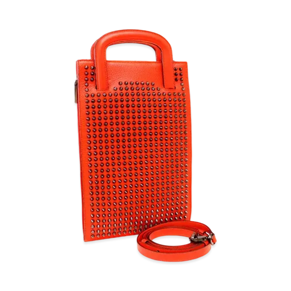 Christian Louboutin Trictrac Studs Leather 3Way Bag "Red"