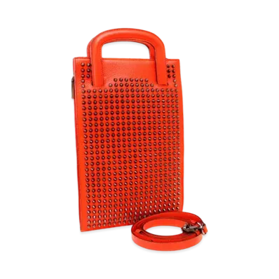 Christian Louboutin Trictrac Studs Leather 3Way Bag "Red"