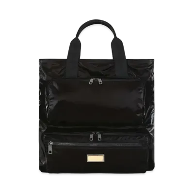 Dolce&Gabbana Sicily Dna Black Shopping Bag Nylon Logo Plate "Black"