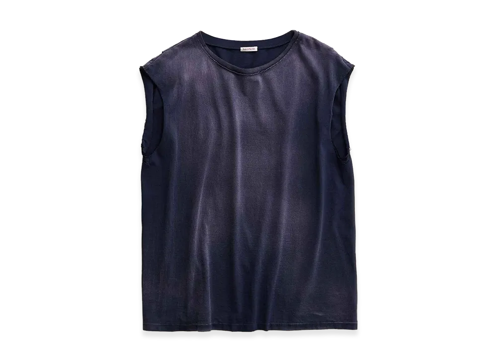 NICENESS Mcgeoch Cut-Off Sleeve Tubular T-Shirt "Navy"