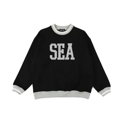 WIND AND SEA Line Rib Patch Sweatshirt "Black"