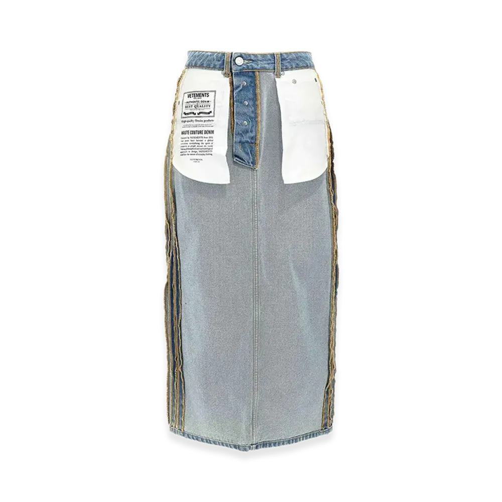 VETEMENTS Women's Inside-Out Skirt "Light Blue"