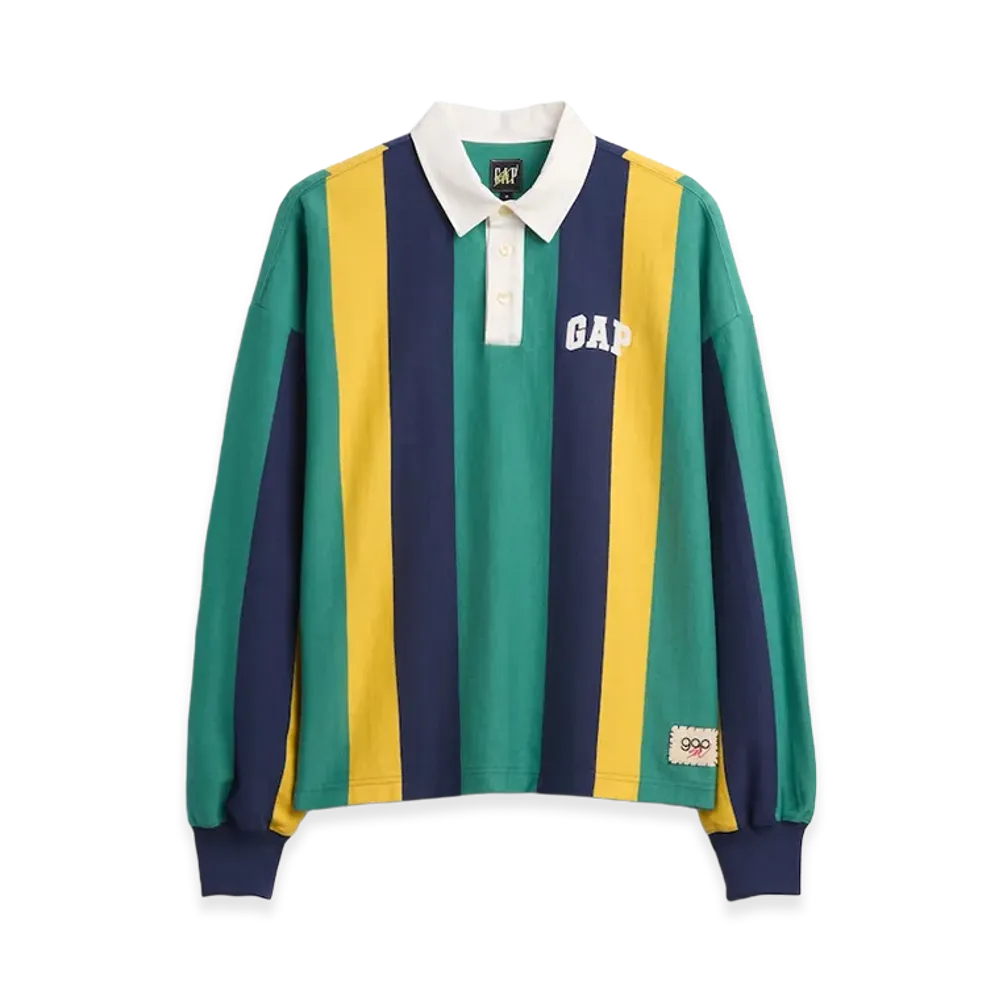 Gap x Sean Wotherspoon Oversized Striped Polo Shirt "Multi Stripe Blue"