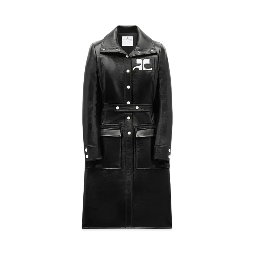 Courreges Reedition Vinyl Trench Coat "Black"
